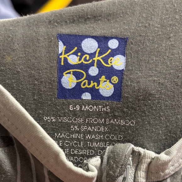 Kickee Pants Olive Striped Footie - Picture 2 of 2